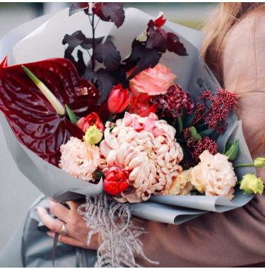 Букет Хризантема та Антуріум