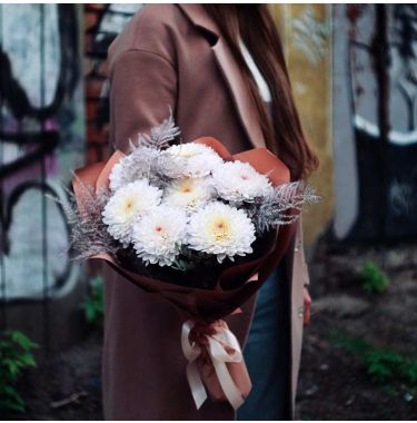 Букет з хризантем &quot;Білий-Ніжний&quot;