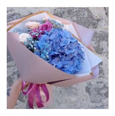 Букет з гортензії та кущових троянд &quot;Прованс&quot;