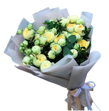 Букет з кущових троянд Піоні баблз