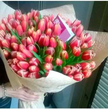Букет із 101 тюльпану "Тюльпаноманія"