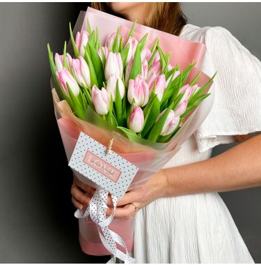 Букет 25 рожевих тюльпанів Утрехт