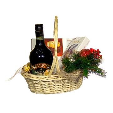 Кошик з лікером Baileys та цукерками «Merci» "Святкове асорті"