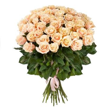 Букет із 51 кремової троянди