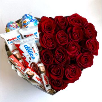 Букет із троянд з цукерками &quot;Серце коханої&quot;