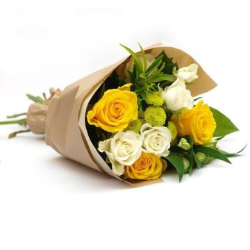 Корпоративний букет із жовтих троянд Желла
