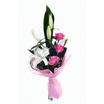 Букет з лілій та троянд "Рів'єра"