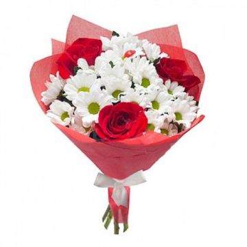 Букет із хризантем та троянд "Акцент"