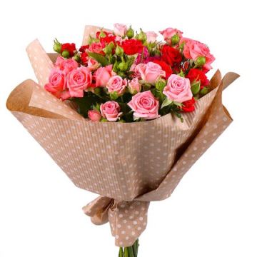 Букет з 9 кущових троянд мікс &quot;Харизма&quot;