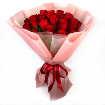 Букет 25 червоних троянд "Класика 25"