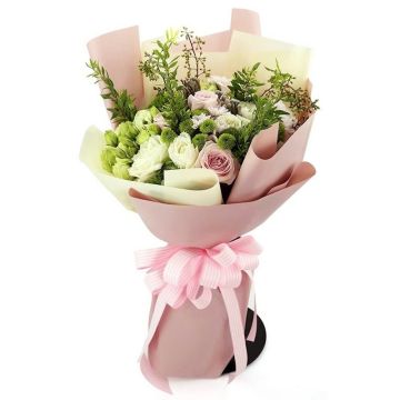 Букет з еустом та хризантем "Матільда"