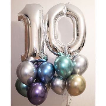 Набір куль хром з цифрами