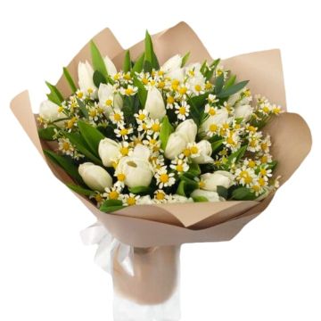 Ромашки та тюльпани