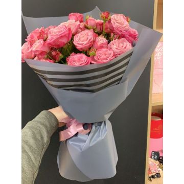 Букет з 15 троянд &quot;Рожевий вечір&quot;