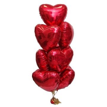 Набір великих фольгованих куль-сердець