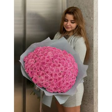 Букет 101 розовая роза